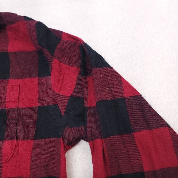 Croft & Barrow Buffalo Check Flannel Button Up Shirt Mens Size Medium M Red - Picture 5 of 10
